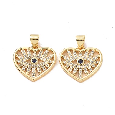 Brass Micro Pave Cubic Zirconia Pendants(ZIRC-F134-11G)-2