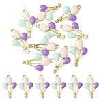 Alloy Pendants, with Enamel, Balloon, Light Gold, Colorful, 22.5x13x3.5mm, Hole: 1.2mm(ENAM-YW0002-24)
