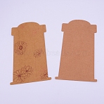 Hair Clip Display Cards, Kraft Paper Cards for Hair Barrettes Accessories Display, with Flower Pattern, Rectangle, Peru, Flower Pattern, 160x80x0.2mm(DIY-WH0167-86I)