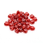 Transparent Acrylic Beads, with Enamel, Heart, FireBrick, 6.5x6.5x4.5mm, Hole: 1mm, 100pcs/bag(X-TACR-TAC0001-05F)