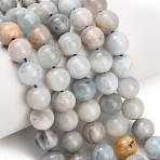 Natural Aquamarine Beads Strands, Smooth Round, 10mm, Hole: 1.2mm, about 19pcs/strand, 7.44~7.80''(18.9~19.8cm)(GG-CBA1CAF-A02-10mm)