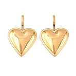304 Stainless Steel Pendants, Heart Charm, Golden, 30.5x20x3mm, Hole: 4x9mm(STAS-I366-01G)