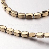 Electroplate Non-magnetic Synthetic Hematite Bead Strands, Cuboid, Antique Bronze Plated, 4x3x3mm, Hole: 1mm, about 90pcs/strand, 15.7 inch(G-F300-40B-06)