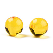 Resin Beads, Imitation Beeswax, Round, Gold, 12x11.5mm, Hole: 1.5~3mm(RESI-N034-01-D02)