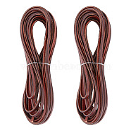 Flat Leather Jewelry Cord, Jewelry DIY Making Material, Coconut Brown, 3x1.4mm, about 10.94 Yards(10m)/Roll(WL-GF0001-06D-02)