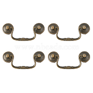 Zinc Alloy Swing Cabinet Handles, with Screws, Antique Bronze, 38x92x8.5mm(AJEW-WH0471-149AB)