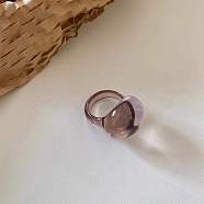 Oval Resin Finger Rings for Women, Old Rose, Inner Diameter: 17mm(WG60A90-06)