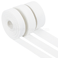 8.58 Yards 3 Styles Flat Polycotton Band, Webbing Strap for Bag Strap Making, with 3Pcs Plastic Wire Twist Ties, White, 20~32x1.5~2mm, 2.86m/style(OCOR-BC0005-94B)