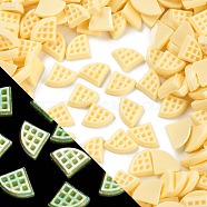 Luminous Resin Imitation Chocolate Decoden Cabochons, Glow in the Dark, Lemon Chiffon, Triangle, 8.5x11.5x3mm(RESI-K036-28F-04)