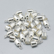 925 Sterling Silver Cord Ends, Silver, 8x4.5mm, Hole: 1.5mm, Inner Diameter: 4mm(STER-T002-221S)