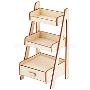 Mini Wood Storage Rack Furniture Model, for Dollhouses Decorations, Cornsilk, 55.5x56.5x110mm(AJEW-WH0419-70)