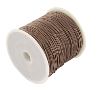 Braided Nylon Thread, Chinese Knotting Cord Beading Cord for Beading Jewelry Making, Camel, 0.8mm, about 100yards/roll(NWIR-R006-0.8mm-63)