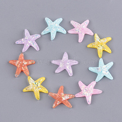 Resin Cabochons, with Shell Chip, Starfish/Sea Stars, Mixed Color, 24x25.5x5mm
(X-CRES-T010-03)