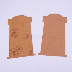Hair Clip Display Cards, Kraft Paper Cards for Hair Barrettes Accessories Display, with Flower Pattern, Rectangle, Peru, Flower Pattern, 160x80x0.2mm(DIY-WH0167-86I)