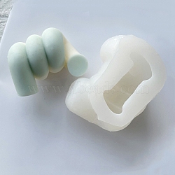 Knot DIY Candle Food Grade Silicone Molds, Resin Casting Molds, For UV Resin, Epoxy Resin Jewelry Making, White, 9x7x4.8cm(CAND-PW0001-177)