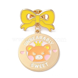 Zinc Alloy Brooches, Enamel Pins, for Backpack Cloth, Bear, 47x28.5x1.5mm(JEWB-O013-02B-G)