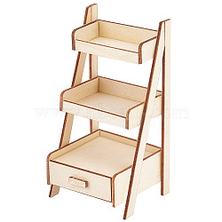 Mini Wood Storage Rack Furniture Model, for Dollhouses Decorations, Cornsilk, 55.5x56.5x110mm(AJEW-WH0419-70)