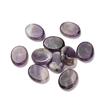 Natural Amethyst Cabochons, Flat Oval, 28x22~22.5x6mm