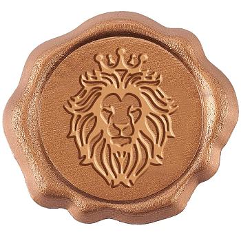 CRASPIRE 50Pcs Adhesive Wax Stamp Stickers, Envelope Seal Decoration, for Craft Scrapbook DIY Gift, Lion Pattern, 25mm