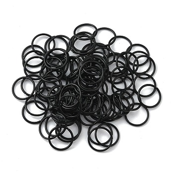 100Pcs Baking Paint Zinc Alloy Open Jump Rings, Round, Black, 16 Gauge, 12.2x1.2mm, Inner Diameter: 9.8mm