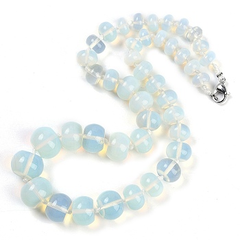 Opalite Rondelle Graduated Beaded Necklaces for Women Men, 19.49 inch(49.5cm)