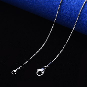 Non-Tarnish 304 Stainless Steel Coreana Chain Necklace, with Lobster Claw Clasp, Stainless Steel Color, 19.68 inch(50cm)x1.6mm