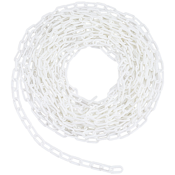 1Pc PVC Plastic Cable Chains, White, Link: 36x19x5mm, about 15m/pc