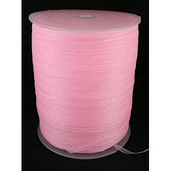 Organza Ribbon, Pearl Pink, 1/4 inch(6mm), 500yards/Roll(457.2m/Roll)