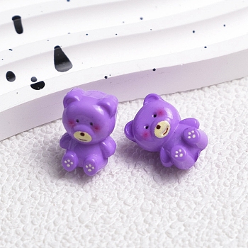 Opaque Acrylic Beads, Bear, Blue Violet, 16.6x11.8x10.7mm, Hole: 2.8mm