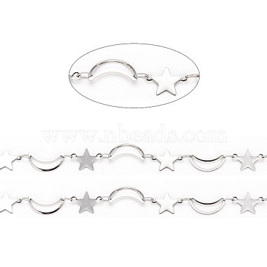 304 Stainless Steel Moon & Star Link Chains(CHS-F015-03P)-2