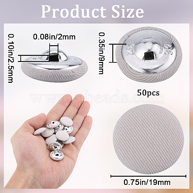 50Pcs 1-Hole Cloth Buttons(DIY-GF0008-50A)-2