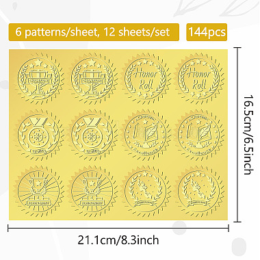 6 выкройки наклейки на бумаге из алюминиевой фольги с тиснением(DIY-WH0451-001)-2