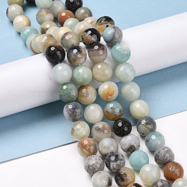 Natural Flower Amazonite Beads Strands(G-E571-26C)-2