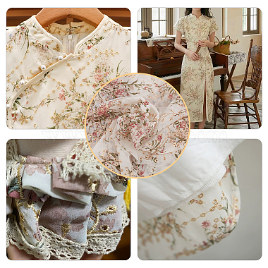 Embroidered Flowers Chiffon Fabric(DIY-WH0308-386A)-6