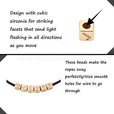 9Pcs 9 Style Brass Micro Pave Cubic Zirconia European Beads(ZIRC-PJ0001-05)-4