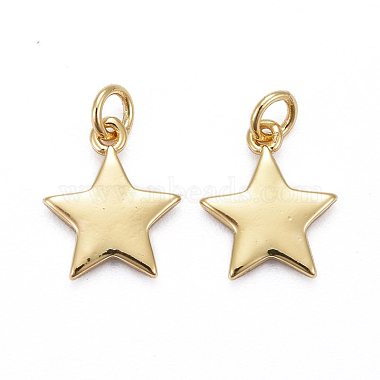 Real 18K Gold Plated Star Brass Charms