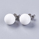 Shell Pearl Ball Stud Earrings(EJEW-I209-05-10mm)-1