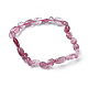 Natural Strawberry Quartz Bead Stretch Bracelets(BJEW-K213-08)-2