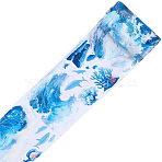 PET Flower Pattern DIY Scrapbook Decorative Adhesive Tapes, Cornflower Blue, 70x0.1mm, about 2.19 Yards(2m)/Roll(DIY-WH20011-96G)