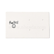 Rectangle Paper Earring Stud Display Cards, Jewelry Display Card for Earrings Storage, White, 7.6x4.5x0.05cm, Hole: 1.5mm(CDIS-C005-09)