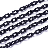 ABS Plastic Cross Chains, Black, 14.9 inch~15.35 inch(38~39cm), 8mm(X-KY-E007-02A)