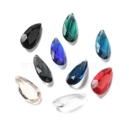 Pointed Back Glass Rhinestone Cabochons, Teardrop, Faceted, Mixed Color, 18x9x5.5~6mm(GLAA-B012-32E)