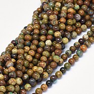 Natural Chrysocolla Beads Strands, Round, 5~6mm, Hole: 0.8mm, about 69~70pcs/strand, 15.5~16.3 inch(39.5~41.5cm)(G-F602-06-6mm)