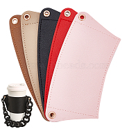 WADORN 5Pcs 5 Colors PU Leather Heat Resistant Reusable Cup Sleeve, with Acrylic Grommets, Mixed Color, 165x78x3mm, Hole: 5mm, 1pc/color(AJEW-WR0001-58A)