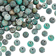 Frosted Natural African Turquoise(Jasper) Round Beads, 8mm, Hole: 1mm, 100pcs/box(G-OC0001-07)