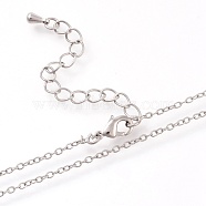 Brass Cable Chain Necklaces Making, with Lobster Claw Clasps, Long-Lasting Plated, Platinum, 17.71 inch(45cm)(MAK-L025-06P)