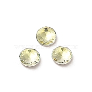 Glass Rhinestone Cabochons, Point Back & Back Plated, Faceted, Flat Round, Jonquil, 6x2.7mm(RGLA-P037-10A-D337)