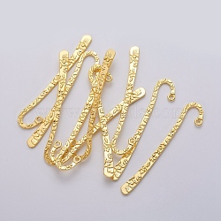 Tibetan Style Alloy Bookmarks, Lead Free and Cadmium Free, Golden, 79.5x15.5x2mm, Hole: 2mm(K0PGA011)