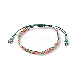 Handmade Japanese Seed Braided Bead Bracelets, Adjustable Bracelet for Women, Teal, Inner Diameter: 2-1/8~3-3/4 inch(5.5~9.5cm)(BJEW-MZ00020-01)