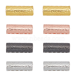 8Pcs 4 Colors Alloy Watch Band Adapter Connectors, Hammered, Column, Mixed Color, 22x8x7mm, Hole: 2.5mm and 4x2mm, 2pcs/color(FIND-DC0001-19)